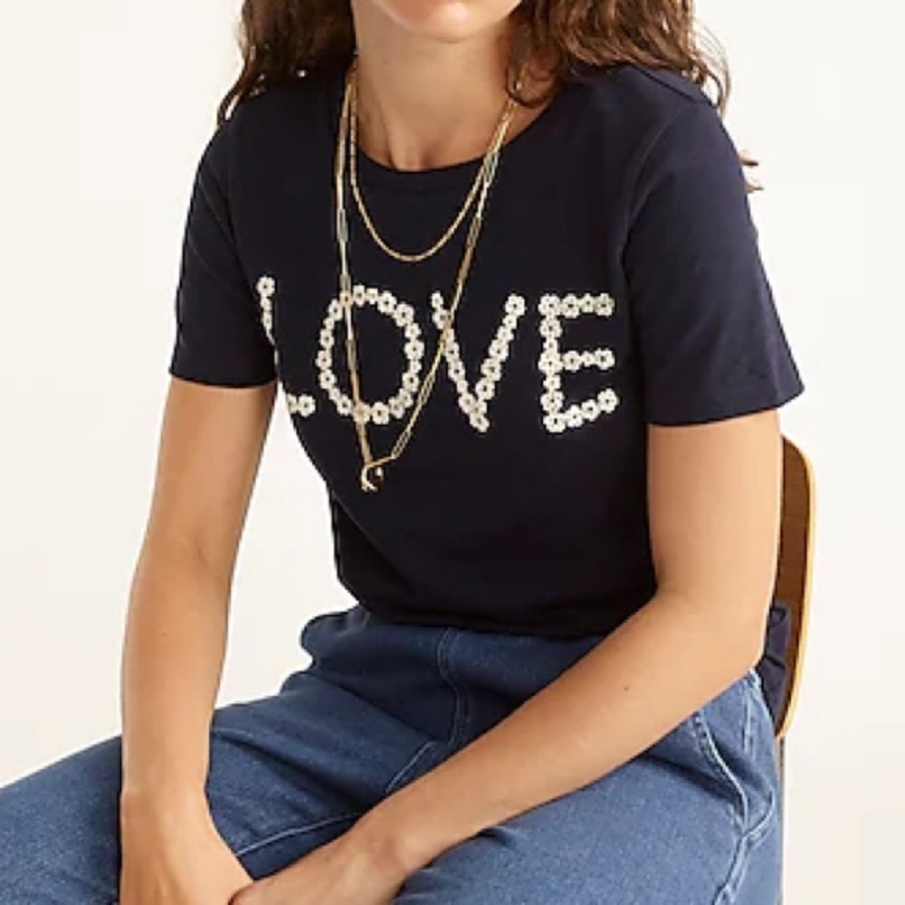 J. Crew Flower Love Crewneck T-Shirt - Picture 4 of 8